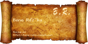 Bene Réka névjegykártya